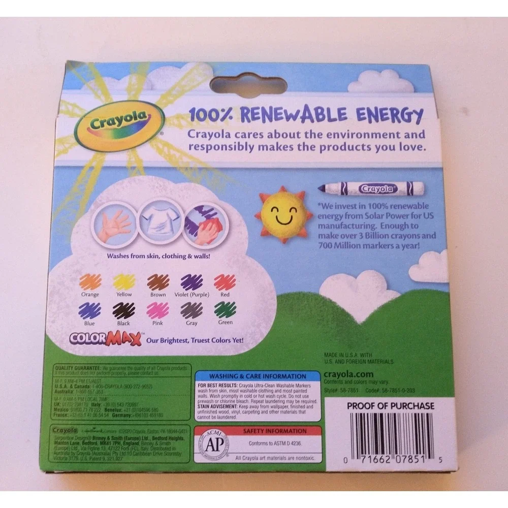 Crayola Ultra-Clean Washable Broad Line Markers, 10 Ct School Supplies, Lot Of 3